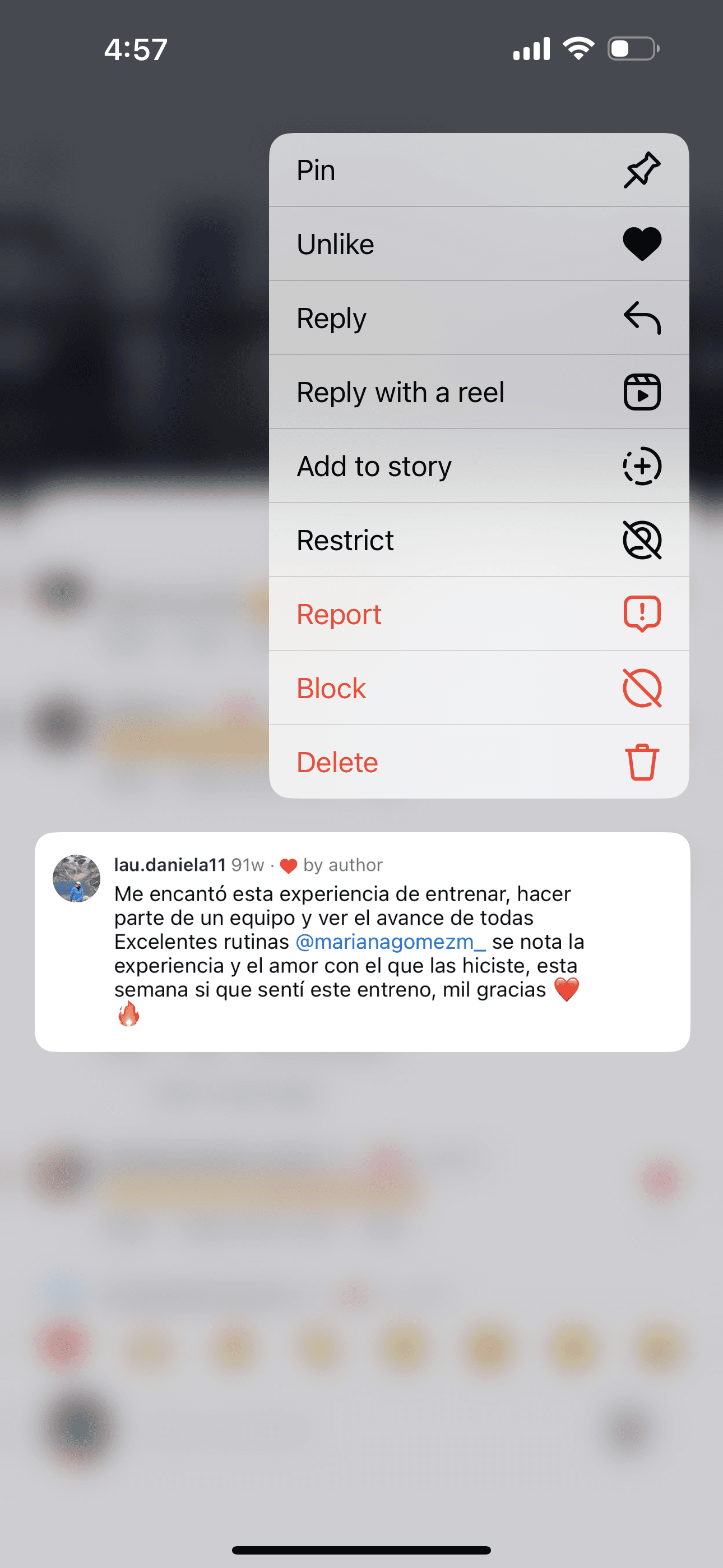 Testimonio de Instagram 1