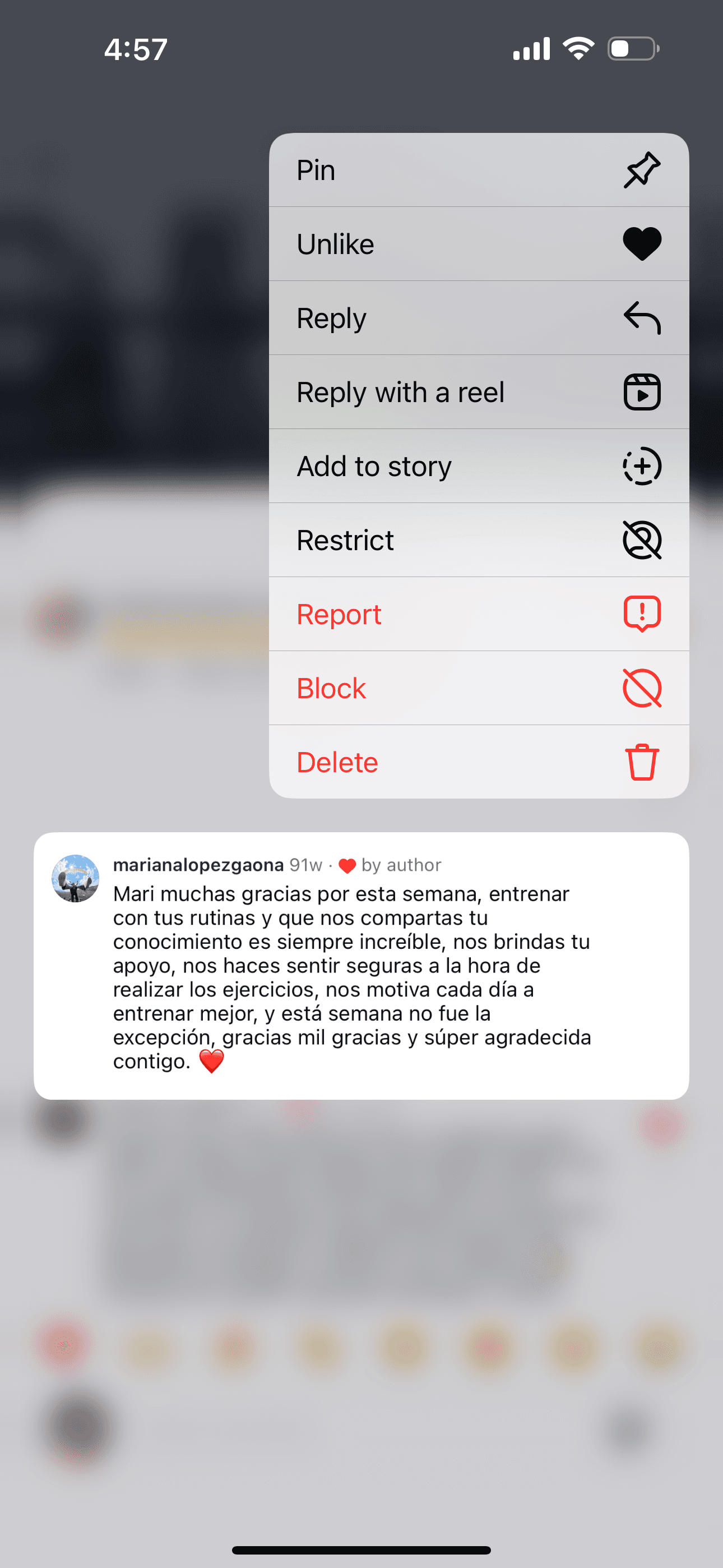 Testimonio de Instagram 2